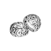Sterling Silver Balinese Oxidized Dome Statement Ring With Swirl Design